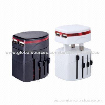 Dual USB AC/DC 5V/2.1A Universal Travel Chargers with UK/US/AU/EU Plugs